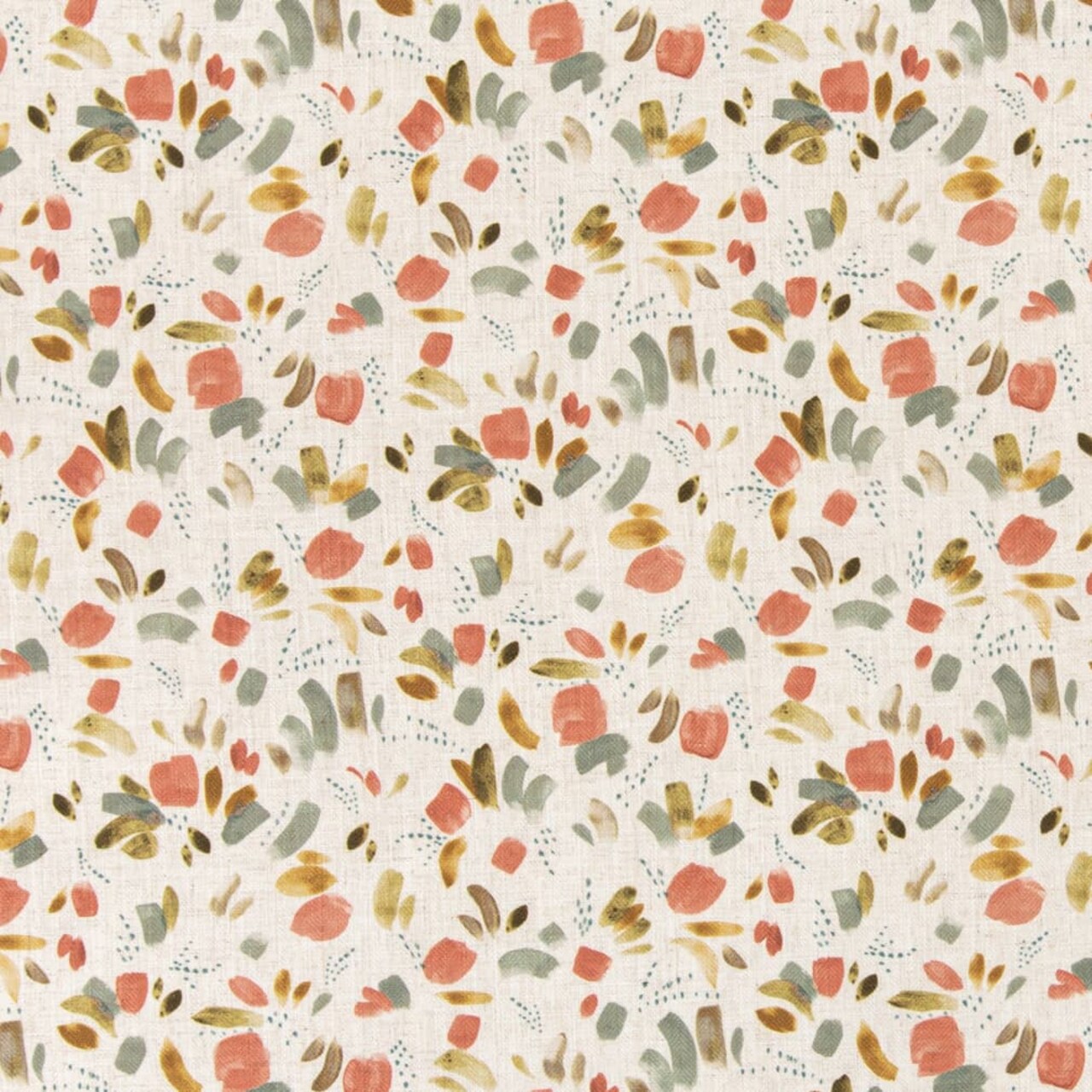 Petal - Coral & Peach Abstract & Geometric Upholstery Fabric 54 Inches"
